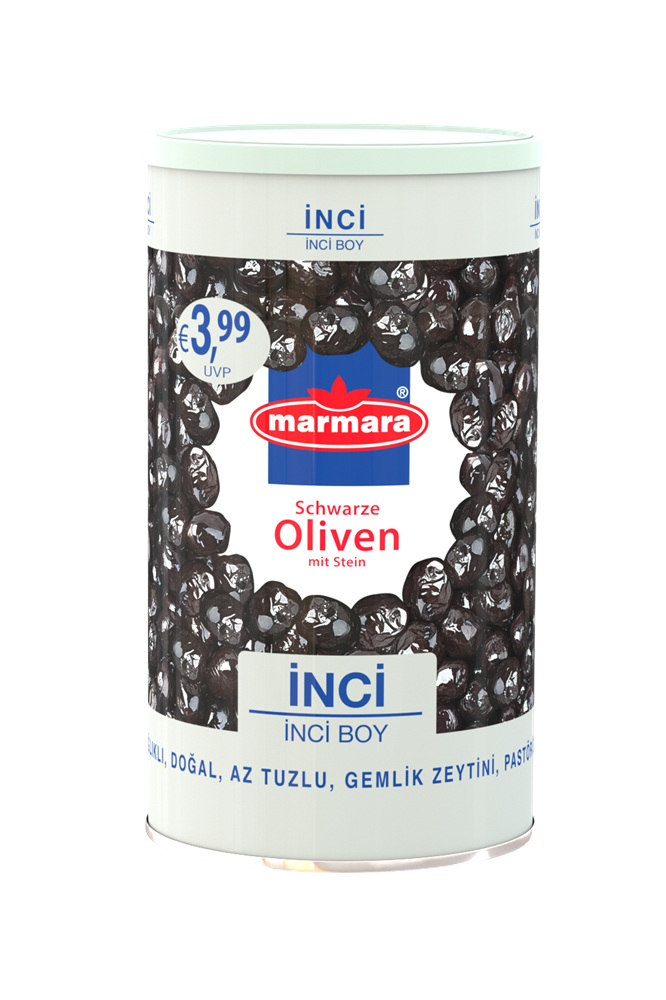 Marmara Inci - schwarze Oliven 3XS 800g