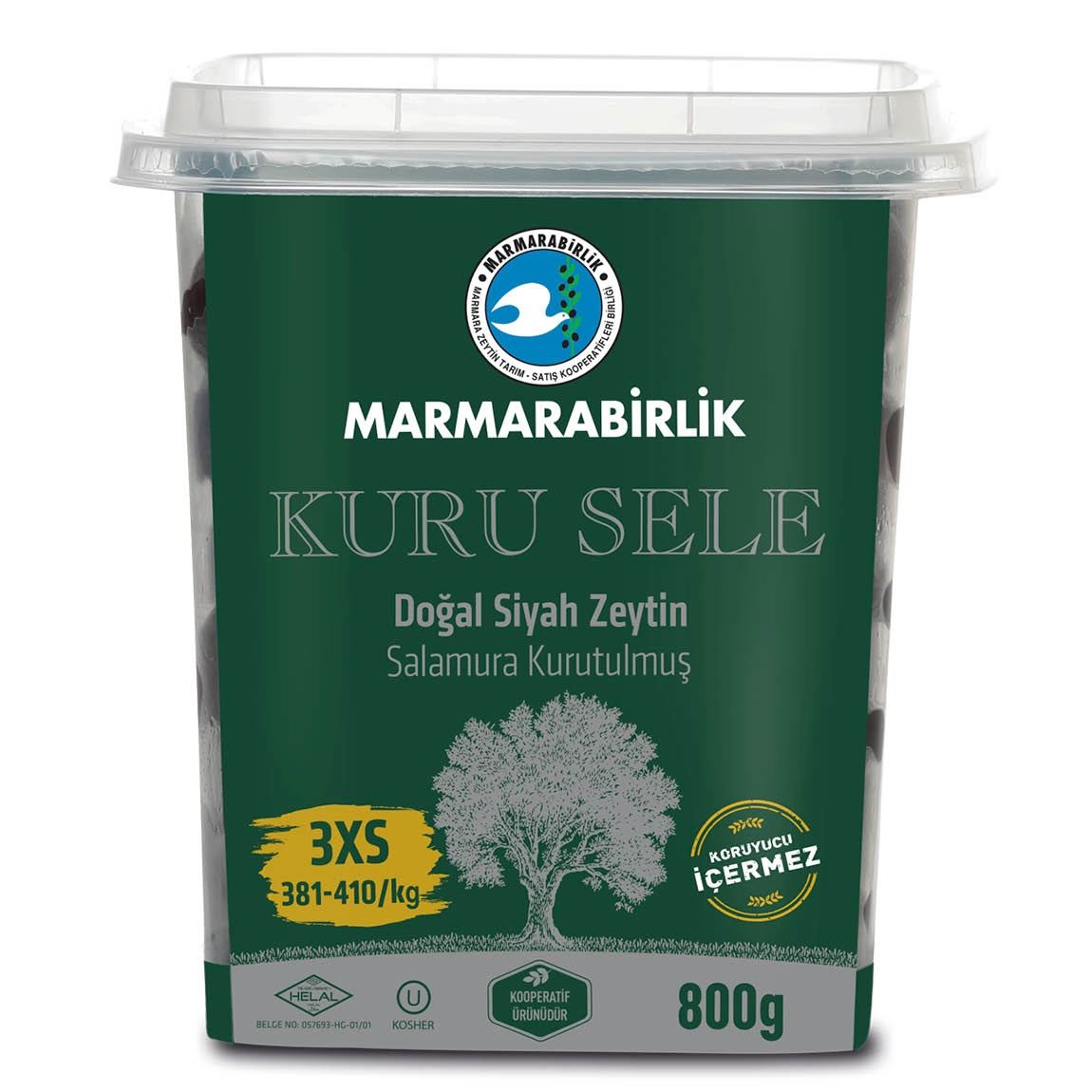 Marmarabirlik Oliven schwarz - Kuru Sele 3XS 800g