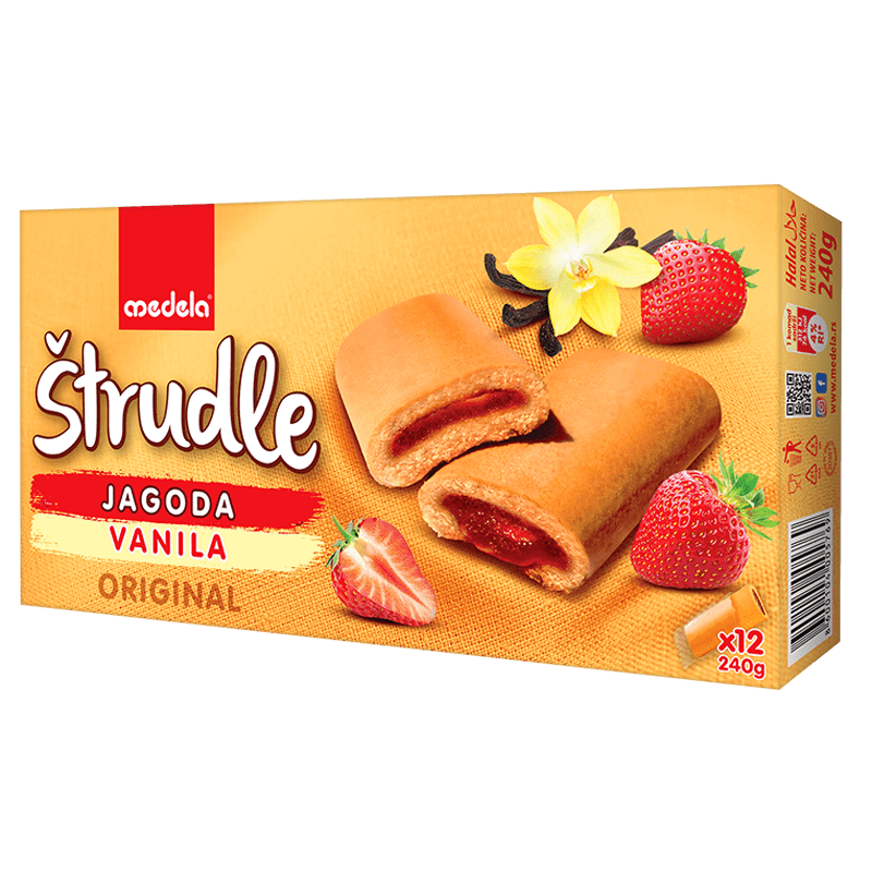 Medela Strudelgebäck mit Vanille und Erdbeer 240g